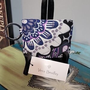 Vera Bradley Black and Purple Quilted Double ID Holder